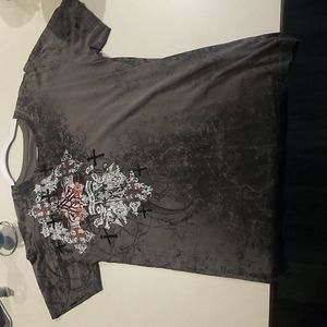 LARGE Archaic by Affliction Grey, Black and White Shirt